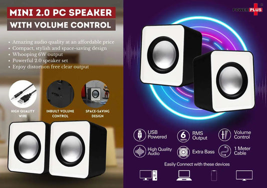Mini Notebook / PC speaker set with volume control | 6W Output