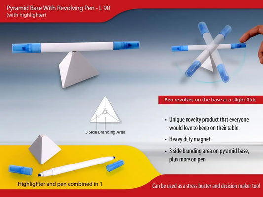 Pyramid stand with Revolving pen & highlighter