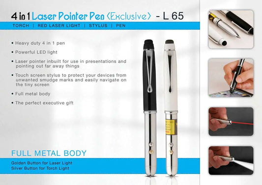 Metal Pen with Stylus, Torch and Laser pointer