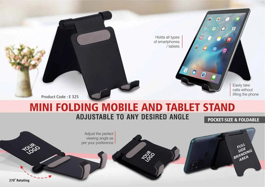 Mini folding mobile and tablet stand | Adjustable to any desired angle