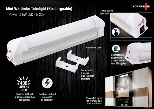 Mini wardrobe tubelight (Rechargeable) | Powerful 5W LED