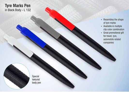 Tyre marks pen in black body