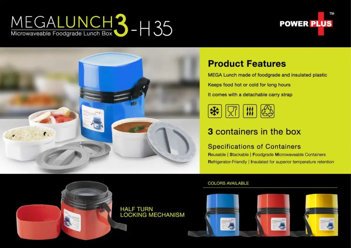 Mega Lunch Box (Microwaveable)- 3 Box