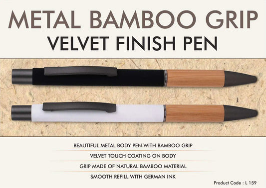 Metal Bamboo Grip Velvet finish pen
