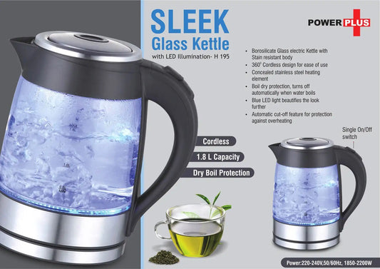Sleek Glass kettle with LED illumination (1.8 L)