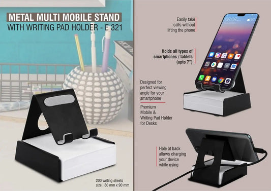 Metal mobile stand with Writing pad holder | 200 writing sheets included