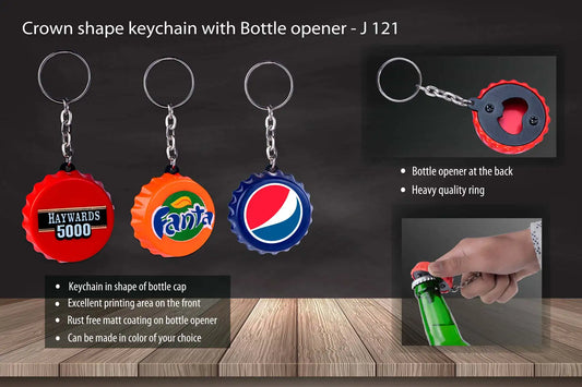 Crown shape keychain with Bottle opener