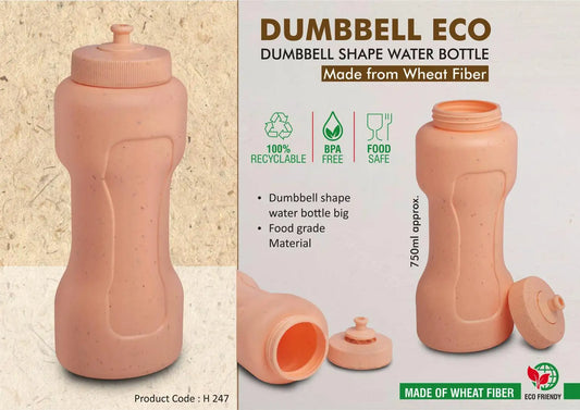 Dumbbell Eco 750: Dumbbell shape water bottle | Made from Wheat Fiber | 100% recyclable | 750ml approx