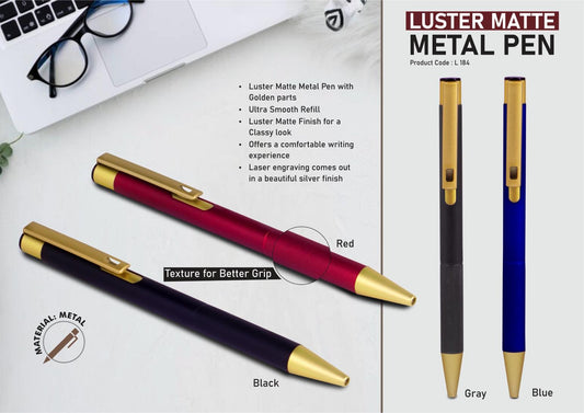 Luster matte Metal Pen with Golden parts