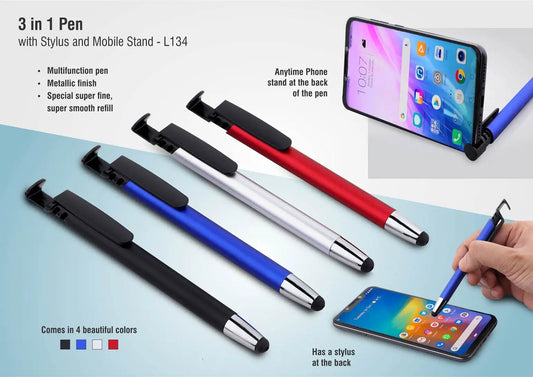 3 in 1 Pen with stylus and mobile stand