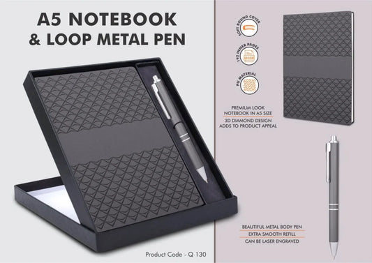 Dune Notebook Gift Set: A5 Notebook with Pen for Elegant Gifting
